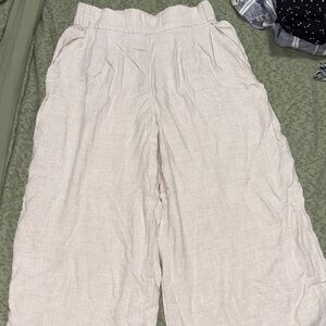 H&M Light Beige Wide-Leg Pants